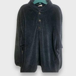 COLUMBIA Men’s Navy Blue 1/4 Button Down Henley Fleece Pullover Sweatshirt Large